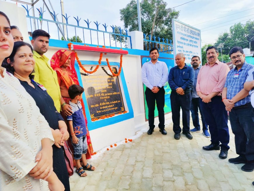 Inauguration of newly constructed solar energy based 10 kilo liter water tank in Asopur by NTPC Tanda