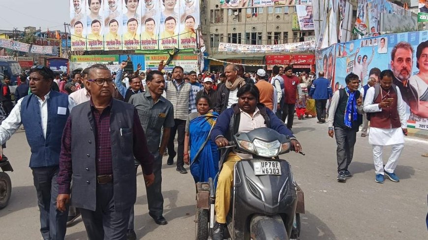 National Disabled Party demonstrated in Rahul Gandhi's rally