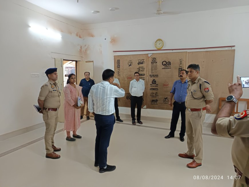 Inspection of strong room to ensure safe and peaceful conduct of Uttar Pradesh Police Recruitment Examination as per the intention of the government