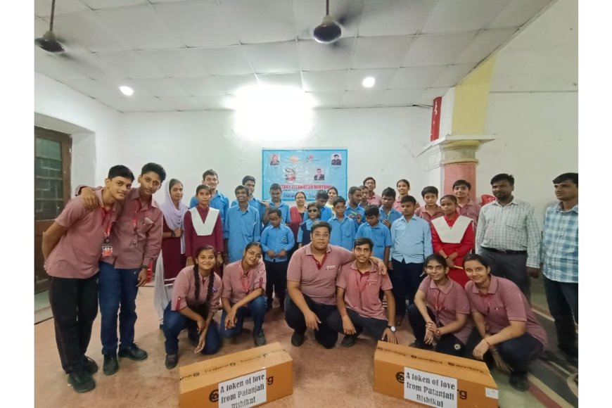 Patanjali Rishikul Students Visit Visually Impaired School