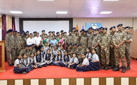 Students from Hiralal Yadav Girls’ Inter College Tie Rakhis to CRPF Jawans