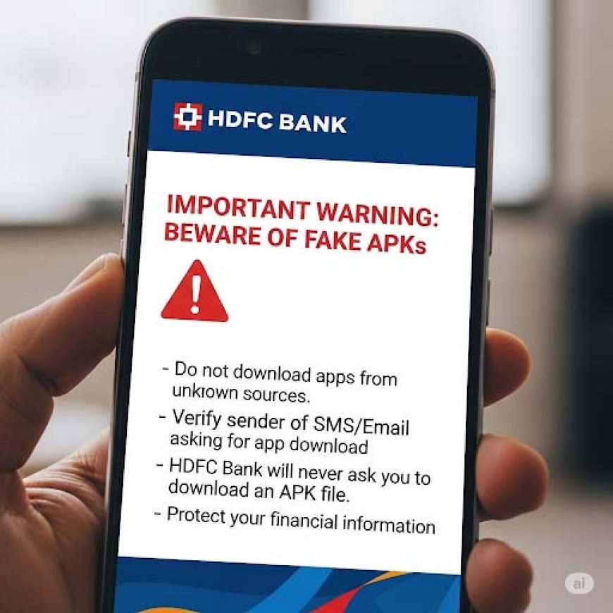 HDFC Bank Issues Warning on APK Fraud to Protect Customers