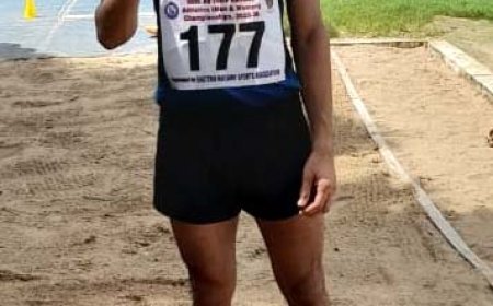 Athlete Bhupendra Singh won gold medal in long jump