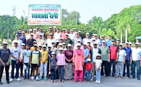Cleanliness rally taken out with banners, posters and slogans