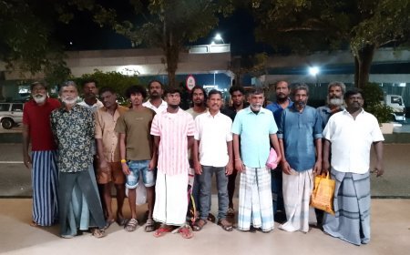 15 Indian fishermen imprisoned in Sri Lanka return home