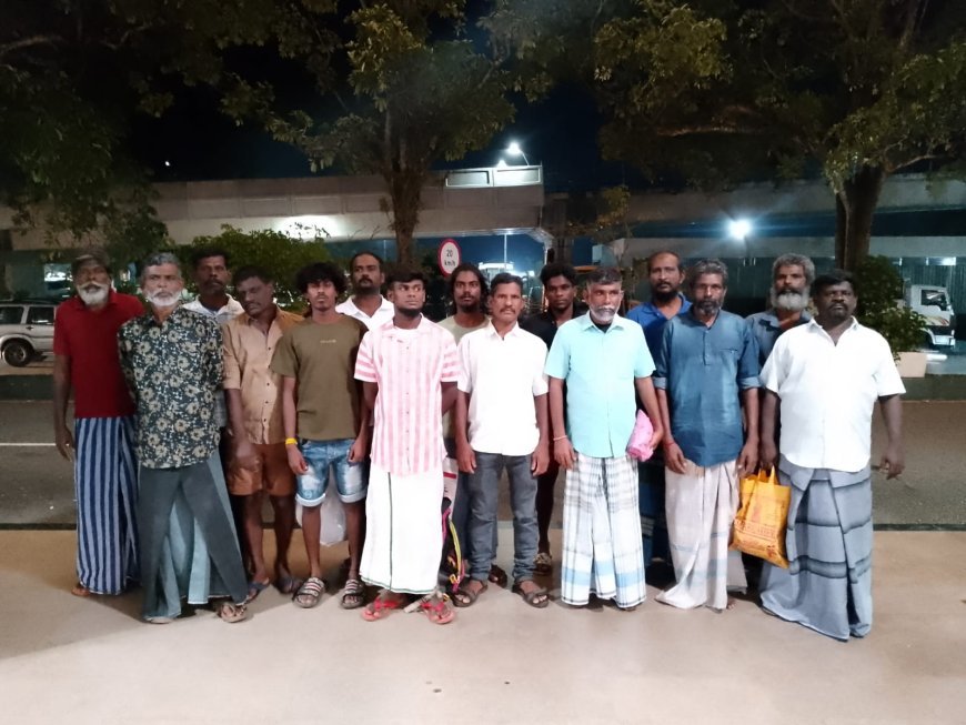 15 Indian fishermen imprisoned in Sri Lanka return home