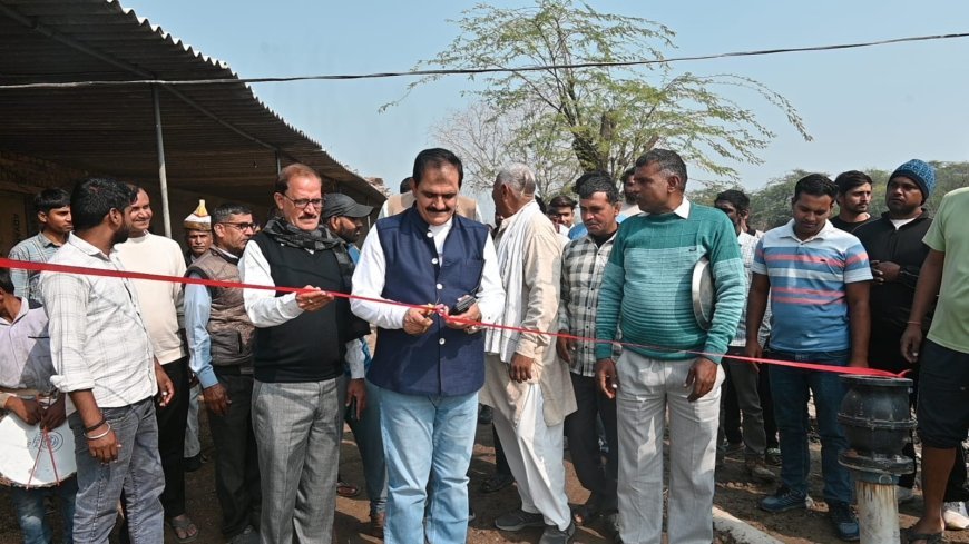 District Panchayat President inaugurated the drainage pipeline