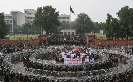 Heavy Security at Bangladesh High Commission Amid Protests