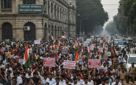 Kolkata Protests Near Bangladesh Mission Over Minority Attacks