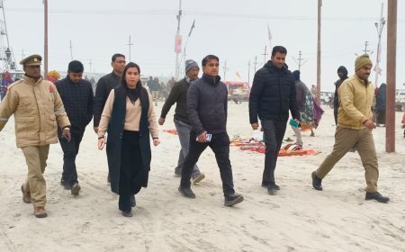 Magh Mela 2026: Divisional Commissioner Conducts Field Inspection; Orders Timely Completion of Ghats