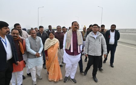 Deputy CM Keshav Prasad Maurya Inspects Ganga Six-Lane Bridge; Directs Completion by May 2026