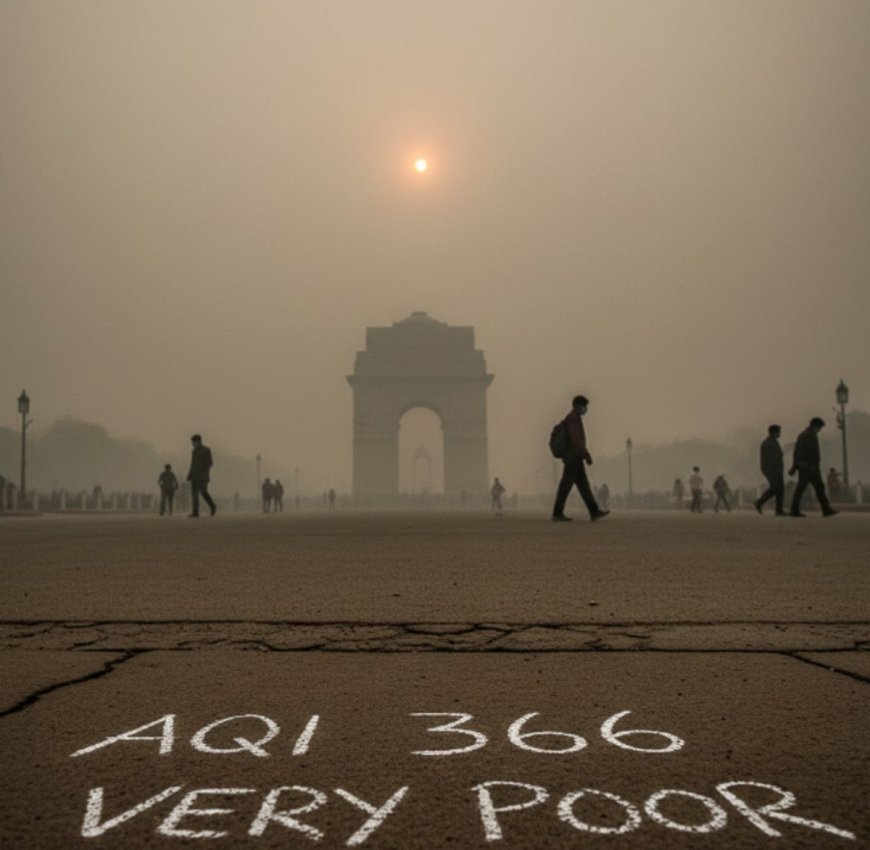 Toxic Haze Grips Delhi, AQI Hits Severe