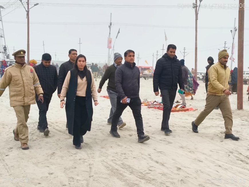 Magh Mela 2026: Divisional Commissioner Conducts Field Inspection; Orders Timely Completion of Ghats