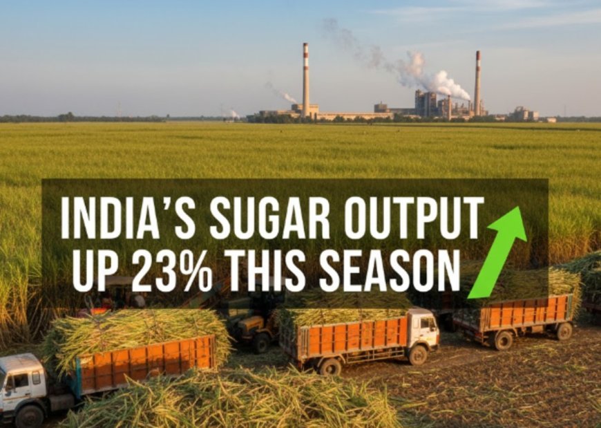 India's Sugar Output Surges 23% This Season