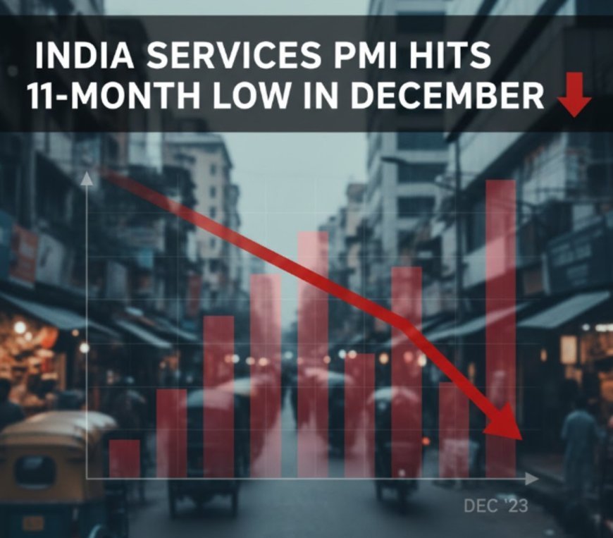 India Services PMI Hits 11-Month Low in December