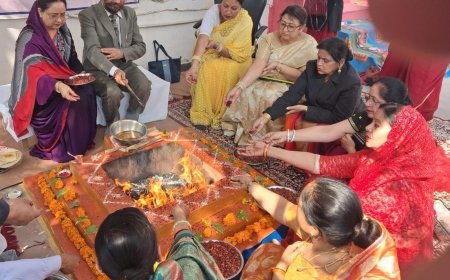 Awadh Collegiate Bids Emotional Farewell to Class 12 Batch with Grand Ceremony and Vedic Rituals