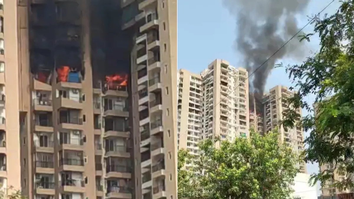 Noida High Rise Fire CM Yogi Adityanath Orders Rescue After AC Blastv             