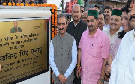 CM Sukhu Inaugurates Redeveloped Fountain Chowk, E-Bus Charging Depot