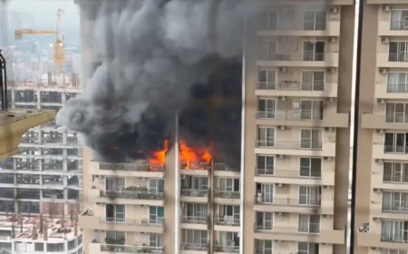 Massive Fire Erupts at Ivy County High-Rise in Noida