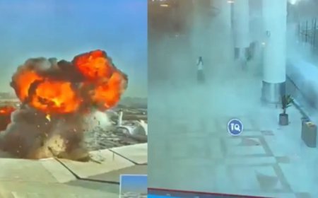 Security Footage Captures Tragic Moment Iranian Drone Detonates Inside Kuwait International Airport Terminal