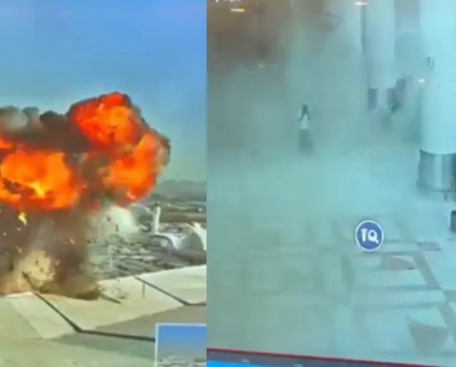 Security Footage Captures Tragic Moment Iranian Drone Detonates Inside Kuwait International Airport Terminal
