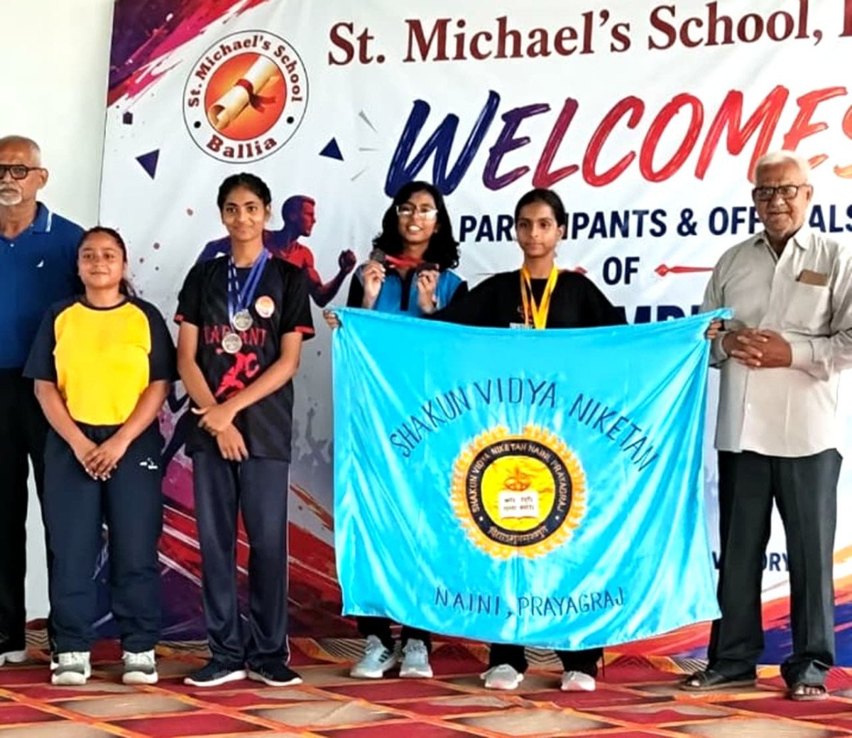Double Gold Glory: SVN Prayagraj’s Abika Yadav Shines in CBSE Athletics, Leads Basketball Team to Bronze