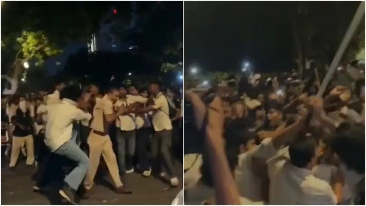 Fresh Video Surfaces Showing Delhi Police Officer Chased And Assaulted By Aggressive Street Protesters