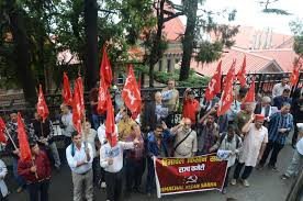 Himachal Kisan Sabha Protests Proposed India US Trade Agreement Burning Modi Trump Effigies