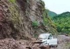 Two Injured After Boulders And Landslide Debris Crush Car Near Kunihar