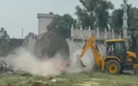 Sambhal Administration Demolishes Illegal Eidgah And Mosque Built On Government Land