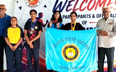 Double Gold Glory: SVN Prayagraj’s Abika Yadav Shines in CBSE Athletics, Leads Basketball Team to Bronze