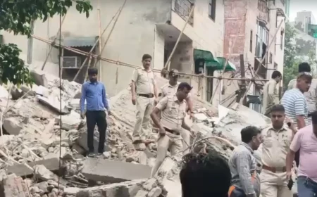 One killed four feared trapped as under construction building collapses in Rohini