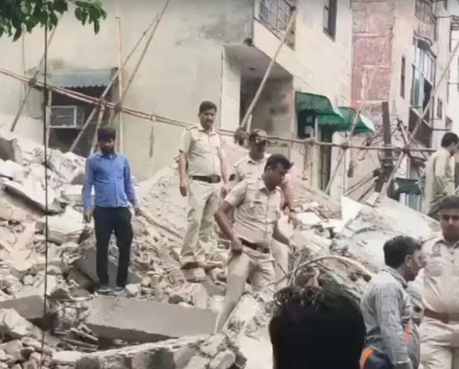 One killed four feared trapped as under construction building collapses in Rohini