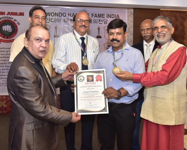 Civil Defense Officer Manoj Verma Honoured with Prestigious Taekwondo Hall of Fame India Award