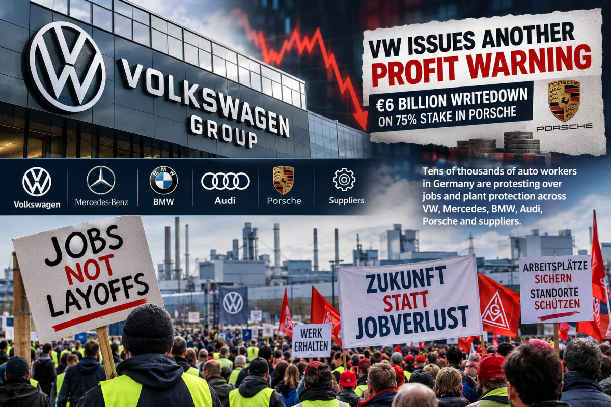 Volkswagen Profit Warning: 6 Billion Euro Protests Sparked by Porsche Writedown