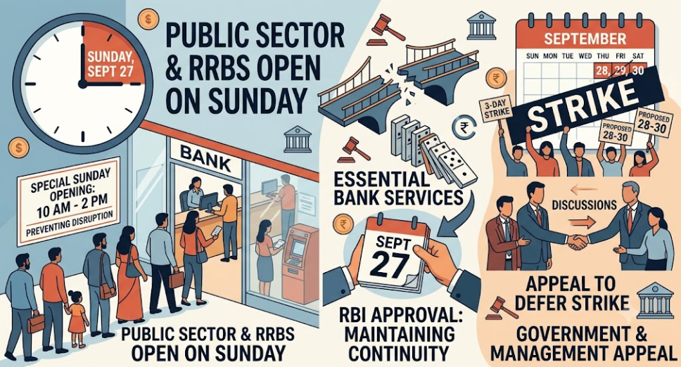 RBI Approves Banks Open Sunday Before 3-Day Strike