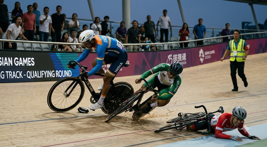 Asian Games 2026: Indian Cyclists Crash Out of Sprint