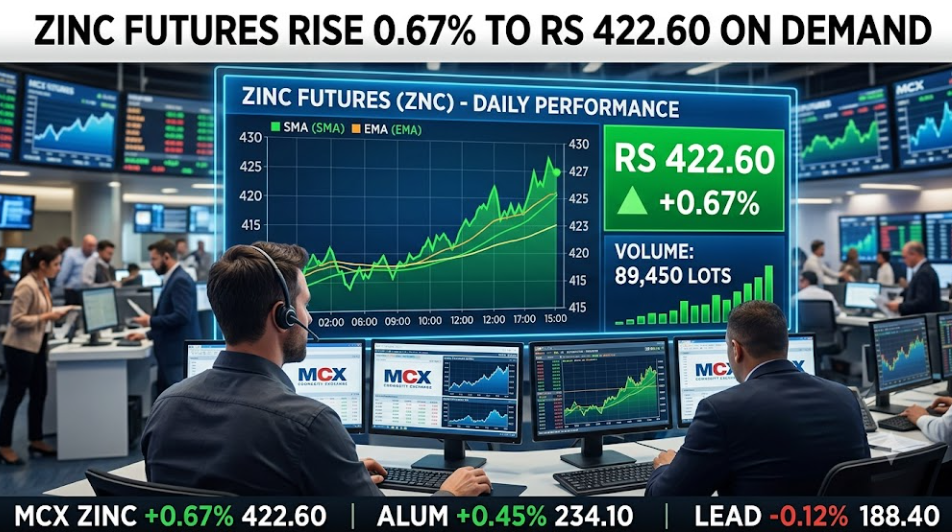 Zinc Futures Rise 0.67% to Rs 422.60 on Demand