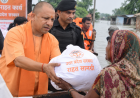 CM Yogi Conducts Aerial Survey of Flood-Hit Kushinagar Areas