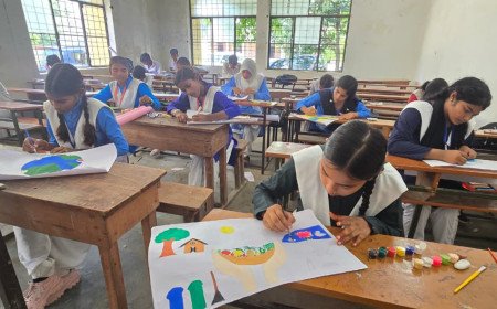 Students Paint Vision of 'Viksit Bharat' in 'Mere Sapno Ka Bharat' Competition Across Ambedkar Nagar