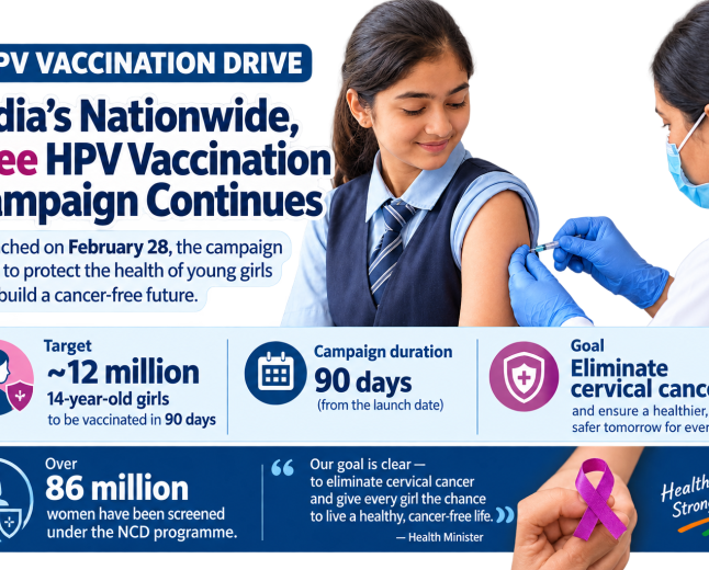 India's HPV Vaccination Drive Nears 12 Million Girls Milestone