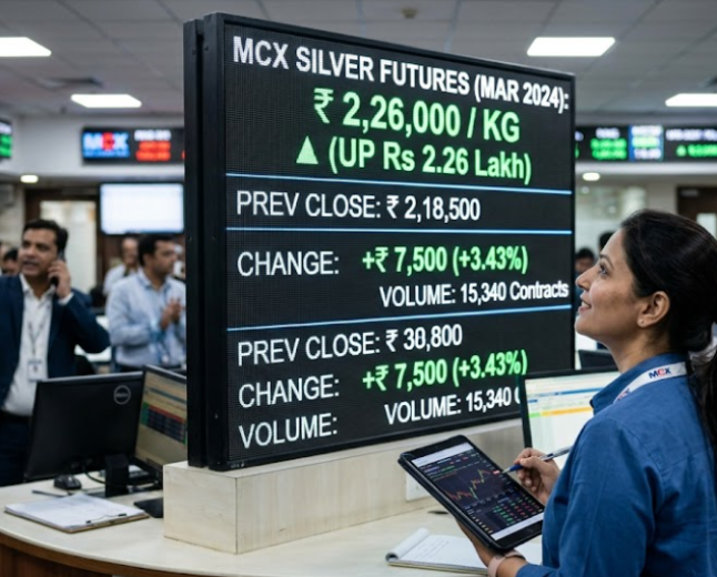 Silver Futures Rise to Rs 2.26 Lakh Per Kg on MCX