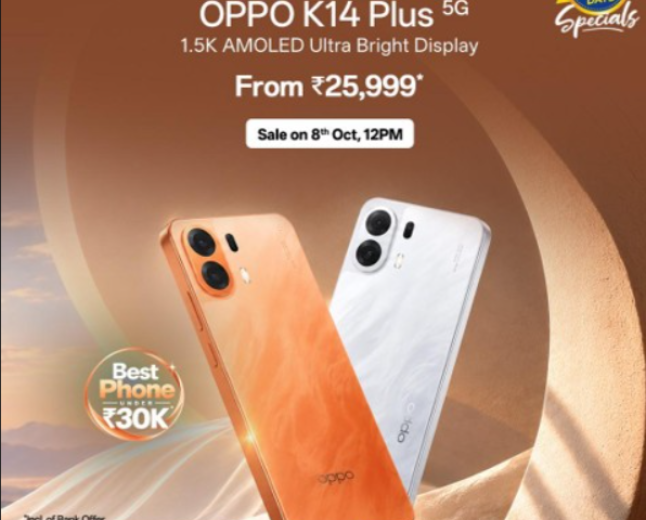 OPPO K14 Plus Launched in India With 8000mAh Six-Year Battery