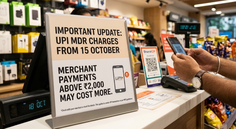UPI MDR Charges from 15 October: Merchant Payments Above ₹2,000 May Cost More