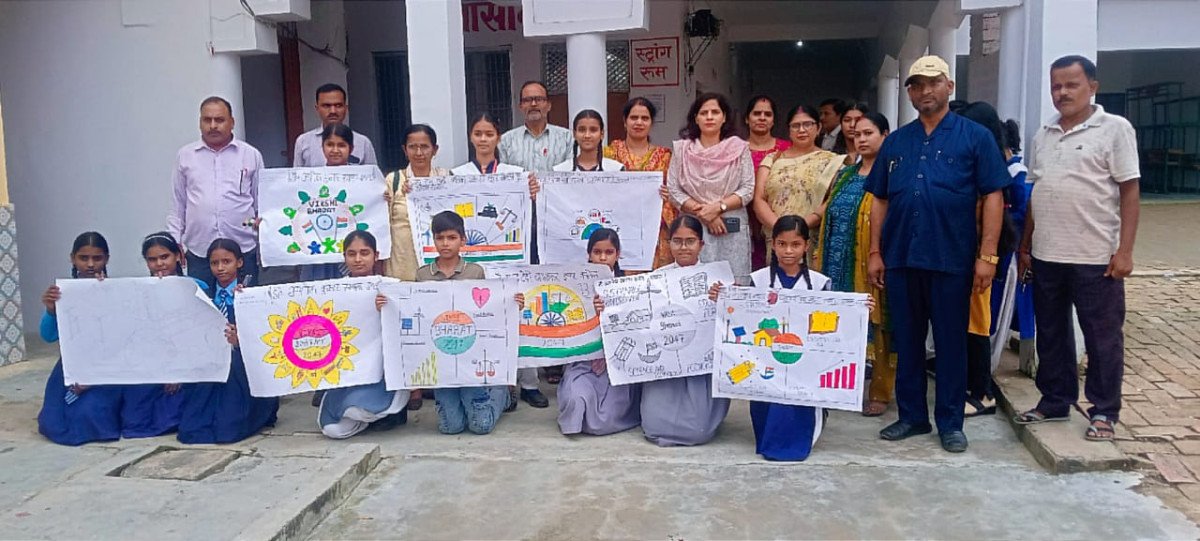 Ambedkar Nagar Youths Channel Vision for Viksit Bharat @2047 Through Speech and Painting Contests