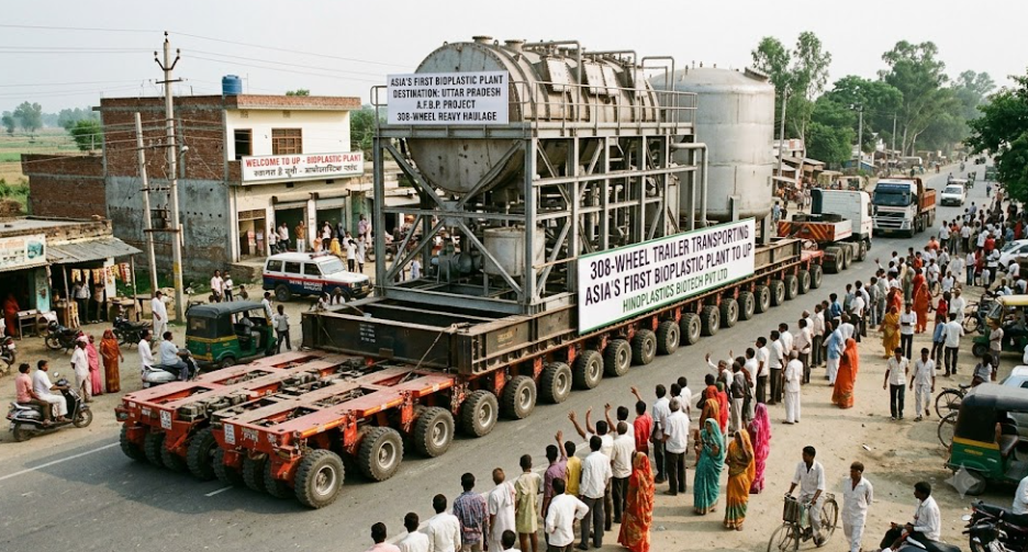 Asia's First Bioplastic Plant: 308-Wheel Vehicle Reaches UP