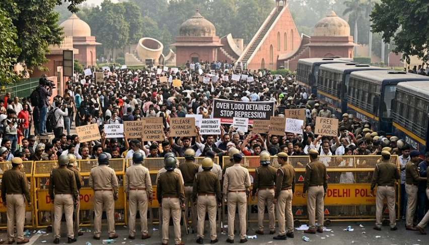 Gyanesh Kumar Protest: 1,000 Detained, Jantar Mantar Blocked