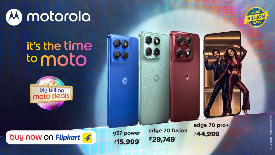 Motorola Launches Big Billion Moto Deals on Flipkart Big Billion Days 2026 with Festive Offers on Edge 70 Series