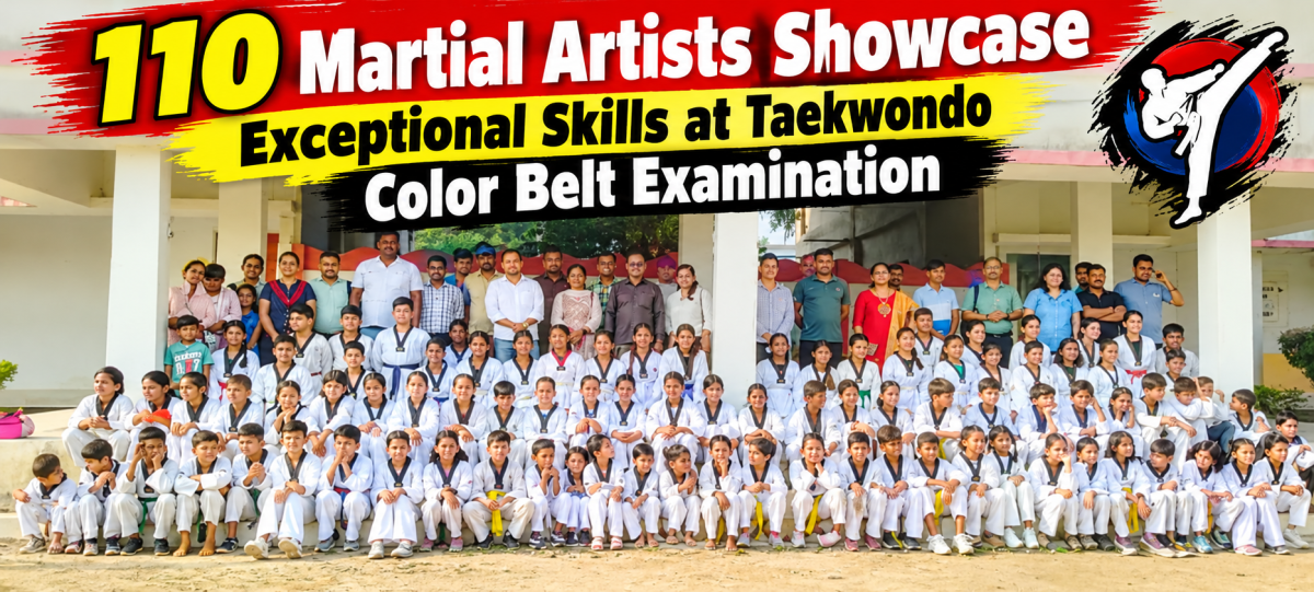 110 Martial Artists Showcase Exceptional Skills at Taekwondo Color Belt Examination in Prayagraj