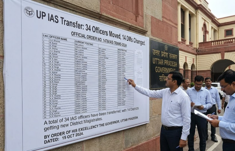 UP IAS Transfer: 34 Officers Moved, 14 DMs Changed